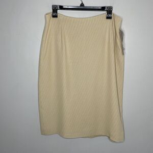 GARFIELD & MARKS Skirt Womens 12 Flax Tan Straight Skirt NEW Rear Slit USA